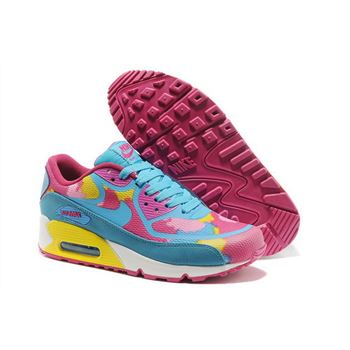 Wmns Nike Air Max 90 Prem Tape Sn Women Blue And Pink Running Shoes Outlet Store
